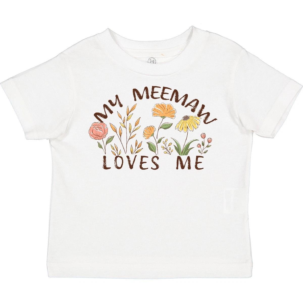 Inktastic My Meemaw Loves Me Toddler T-Shirt Meemaws Granddaughter Family Love 100