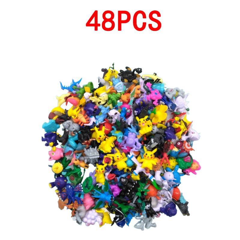 48-144Pcs High-Quality Pokemon High-Quality Figure Play sets High-Quality Anime High-Quality Pikachu High-Quality Action High-Quality Figure