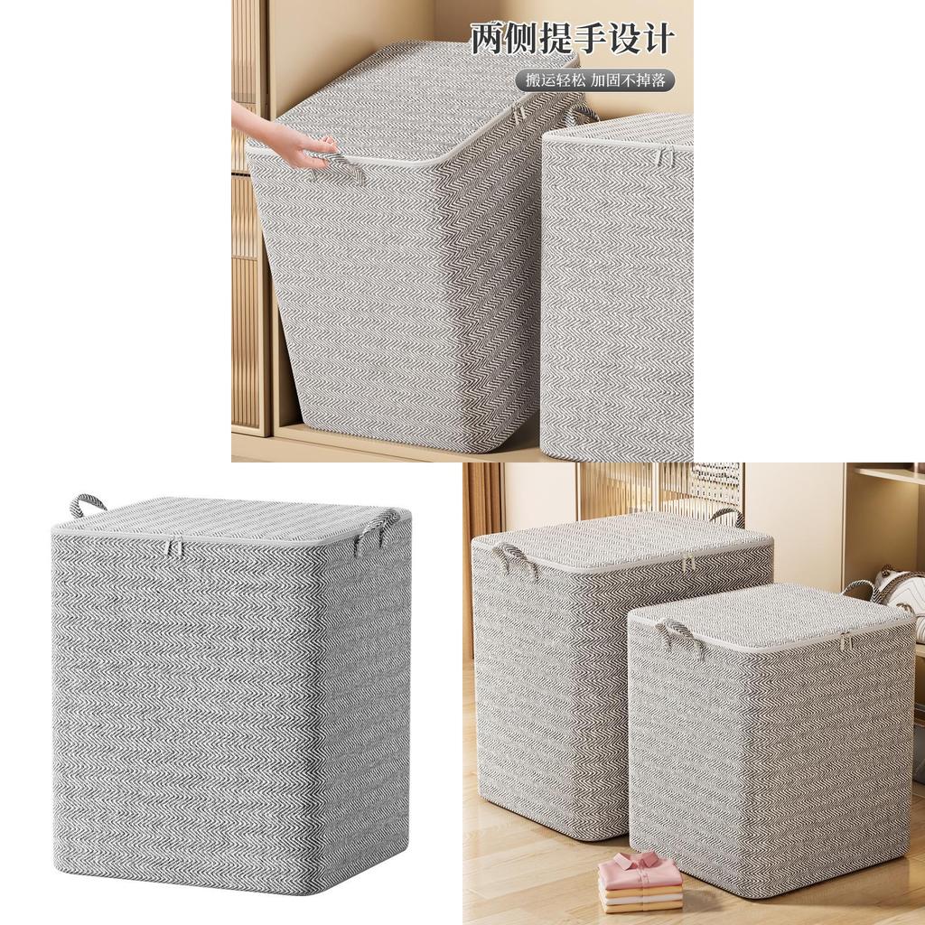 Cotton Comforter Storage Bag With Sealable Zipper For Bedroom Organization
