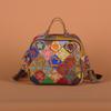 Wind Leather Handbag Messenger Bag Hand-Spliced Flower Women'S Bag Colored Rhombus Leather Small Square Bag Women'S Bag