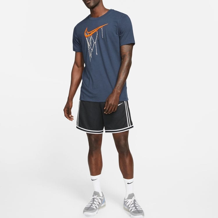 Nike T Shirts Men's Obsidian Color Crew Neck Moderate DD9344-451