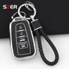 4 Button Tpu Car Key Case Cover For Toyota Prius Camry Corolla Chr C-Hr Rav4 Land Cruiser Prado Protected Keychain Accessories