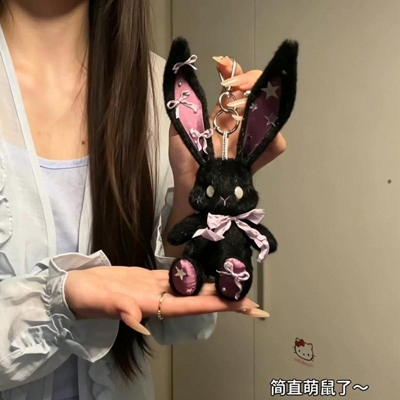 DIY Falling Star Rabbit Plush Keychain Kit Handmade Stuffed Animal Craft Set Creative Gift for Friends