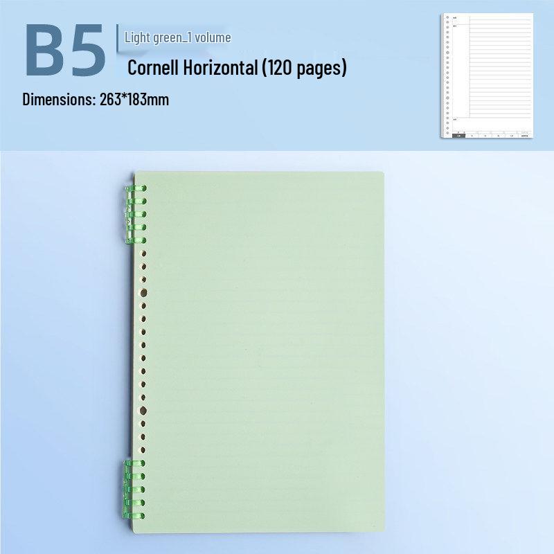 B5 Thickened Loose-leaf Cornell Notebook for Exam Prep: Ideal for High School & Postgraduate Students