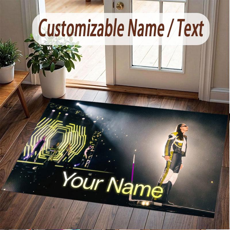 Custom Name Crystal Velvet Rug,Apache 207 Comfortable Anti Slip Floor Mat For Room Decoration