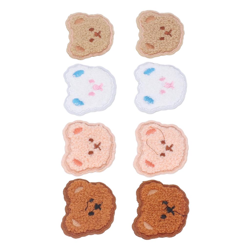 8pcs Bear Patch Cute Bear Pattern Easy Iron Cartoon Patches DIY Craft Bear Iron On Patches for Dress Package