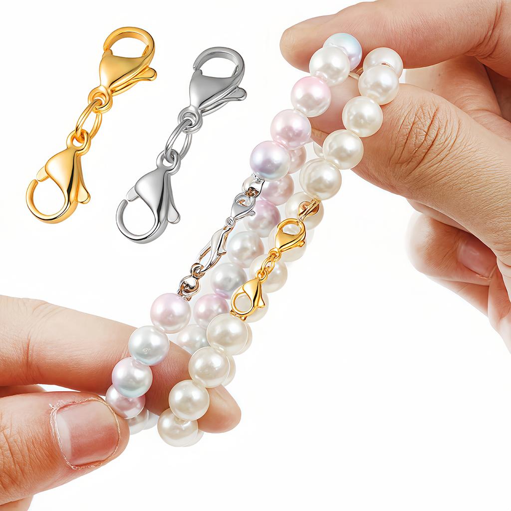 5pcs Stainless Steel Double Lobster Clasp Extender Claw Chain Connector for DIY Bracelet Necklace Chains Jewelry Making Supplies
