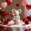 Schattige muisjes van vilt voor Valentijnsdag, kerstversiering van wolvilt, handgemaakt doe-het-zelf knutselpakket, cadeau voor op je bureau.