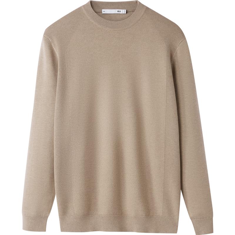 HLA Men's Solid Color Business Casual Knit Sweater