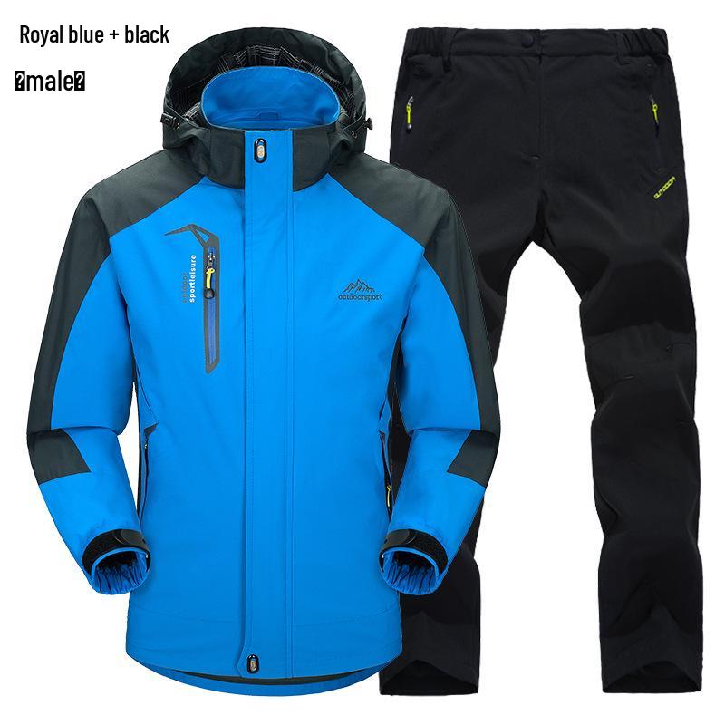 Outdoor Windbreaker Pants and Jacket Set for Men and Women - Windproof, Waterproof, Ideal for Spring/Autumn Hiking