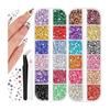 Nail Stone 24 Color Set Rhinestone Milky Stone 2/3mm Glitter Deco Stone Nail Parts Deco Parts Fan Deco Handmade Resin Gel Nail Color Hologram
