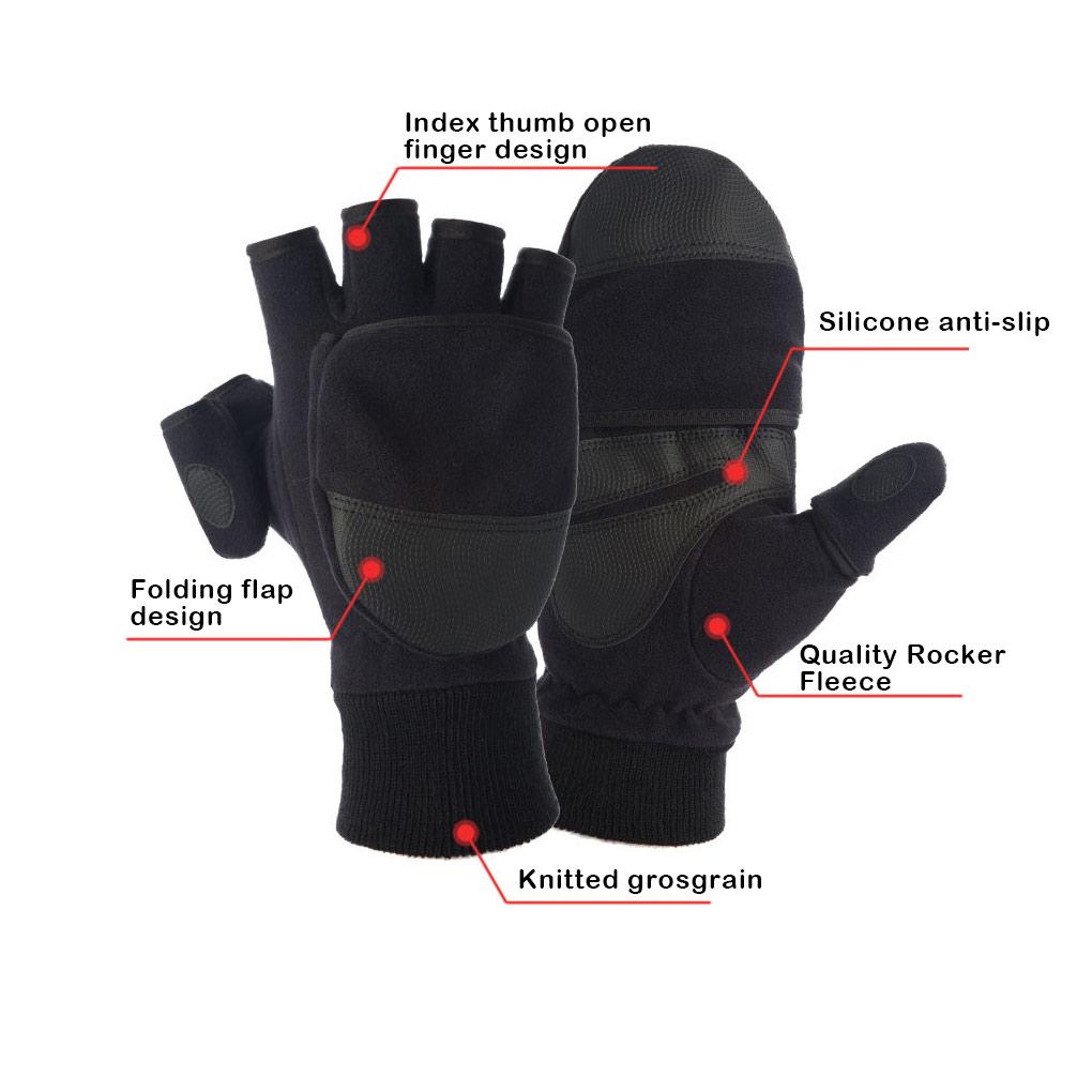 1 Pair Woman Man Unisex Cold Winter Glove Portable Half-finger Mitts Windproof Fingerless Skiing Gloves Sporting Camping
