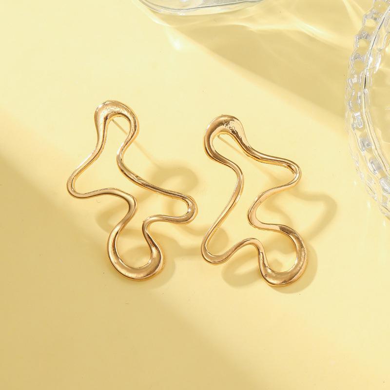 Metal Irregular Shape Stud Earrings for Women – Fashionable and Personalized
