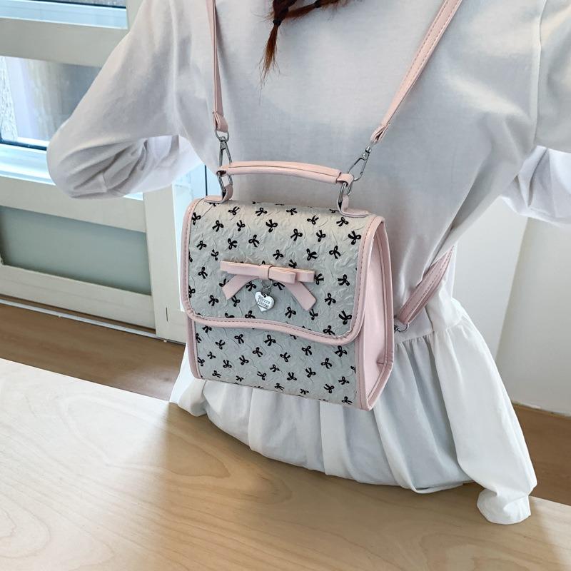 Casual commuter small backpack women's new fashion popular bow backpack college student handbag