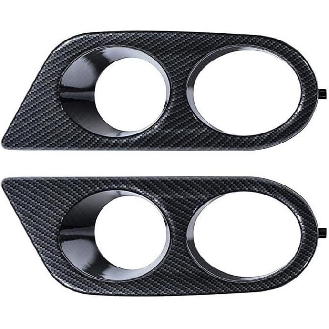 1 Pair For BMW E46 M3 2001 2002 2003 2004 2005 2006 Front Bumper Fog Light Cover Grill Frame Surrounds Air Duct Fog Lamp Hood a(Matte Black)