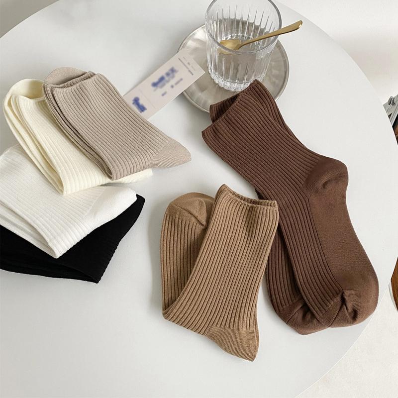 Freizeitsocken Boden Einfarbige Socken Winter Mittelhohe Socken