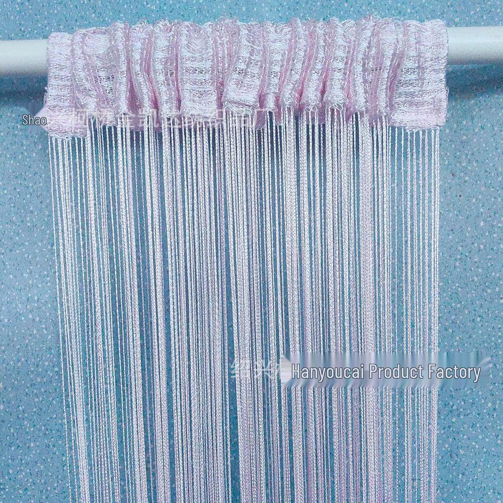 1x2m Korean Style Solid Color String Curtain, Light-Filtering Rod Pocket, Ideal for Weddings
