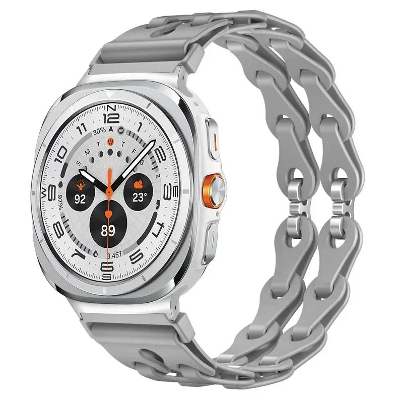 Silicone Chain Strap for Samsung Galaxy Watch 2025/7 Ultra 47mm Wristband Band Bracelet for Galaxy Watch ultra 2025 Watchband