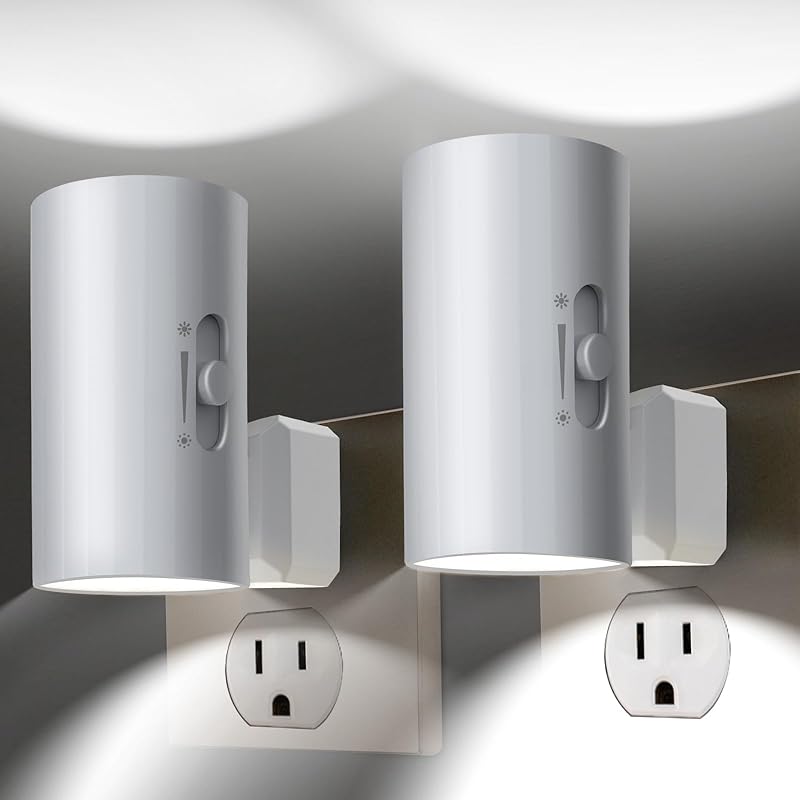 Night Light, Led Night Lights Plug into Wall, Sensor Dusk to Dawn, 0-100 LM Dimmable Night Lights, 3000K Soft White for Bathroom Bedroom Kitchen