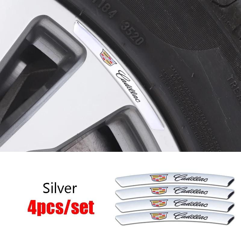 4pcs/set Alloy Car Wheel Edge Emblem Tire Rims Stickers for Cadillac ATS CT4 CT6 CTS SLR SRX XLR XT4 XT5 Escalade Deville DTS