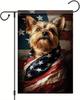 Yorkshire Terrier Dog Garden Ag 4th of July 12x18 Inch Patriotic American Ag Outdoor Banner Yorkie Puppy Independence Da GGX