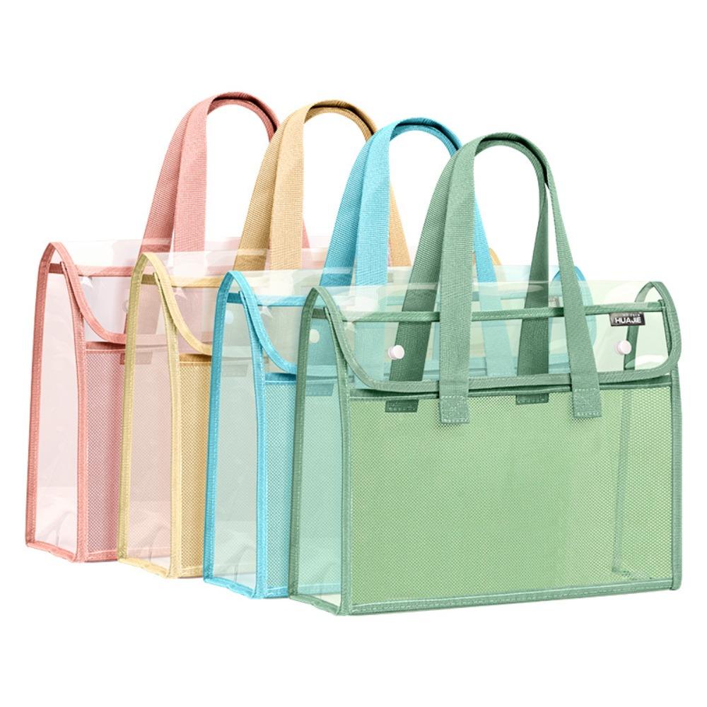 

Multifunctional Transparent File Bag Transparent Data Storage Bag School Office Supplies рожевий