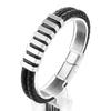 KALEN Stainless Steel Cowhide Leather Bracelets for Men Black Braid Chain Bracelet Men's Magnetic Genuine Gift 3 Color Jewelry