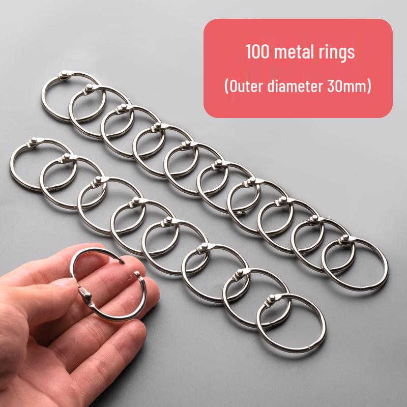 100 Loose Leaf Binder Rings and Hole Puncher Binding Tool Set