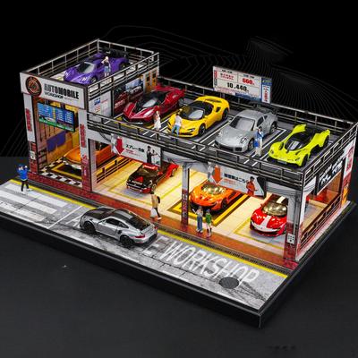 Garage Diorama Scene Model 1/64 Collection Presentation Storage Living Room Organized Miniature