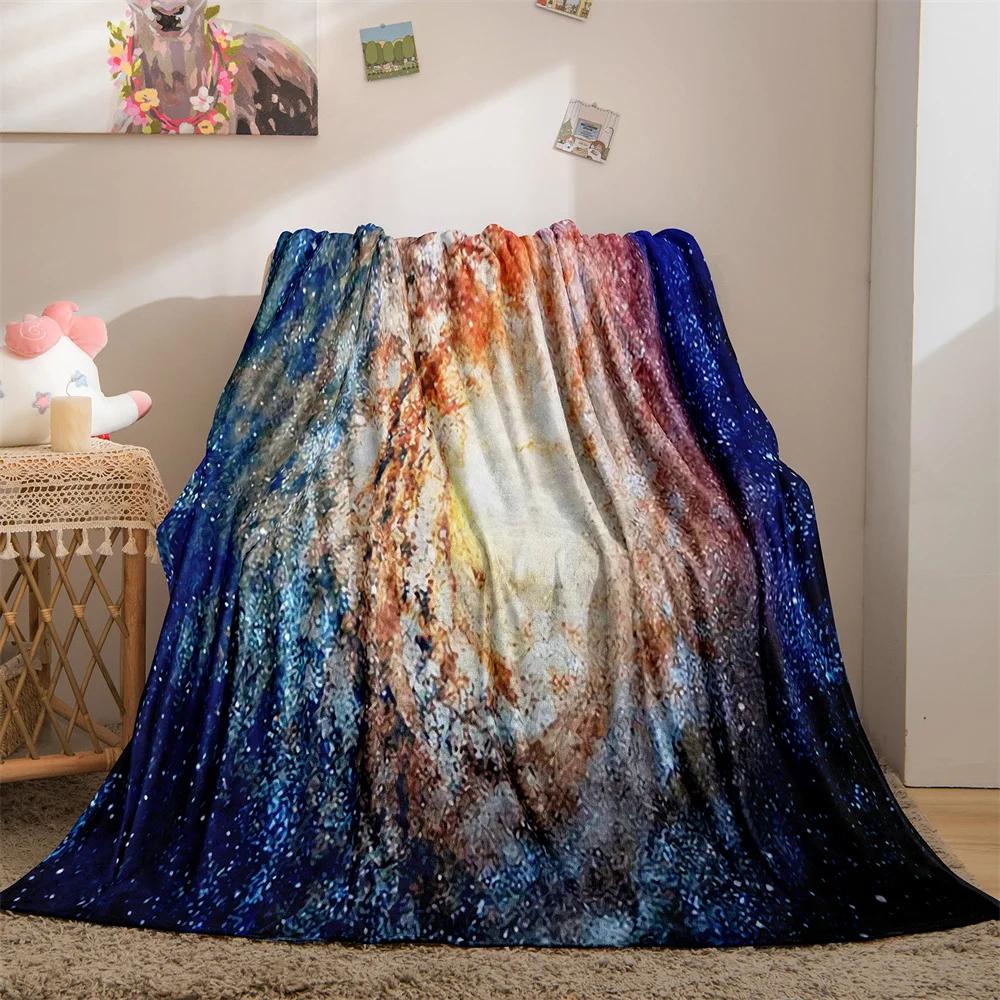 Galaxy Blanket Star Throws Planet Space Gift for Boy Girl Colorful Soft Lightweight Flannel Fleece Blankets Purple for Bed Couch