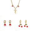 Stainless Steel Fruit Necklace For Women Summer Fashion Jewelry With Resin Pendant