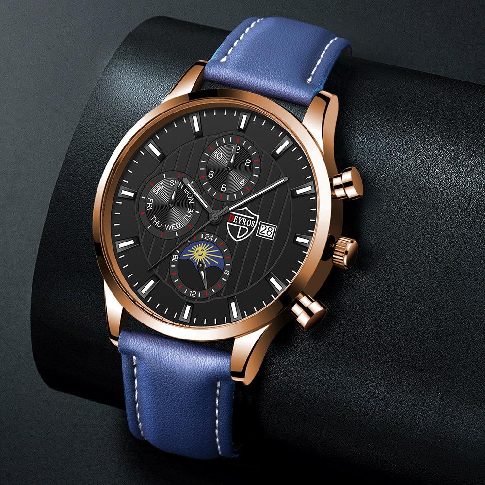 Belt Watch Men'S Fashion Luminous Date Quartz Automatic Watch