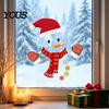 Seasonal Home Beautification Decals Christmas Snowman Static Window Stickers, Removable PVC Glass Decals, Waterproof Creative Holiday