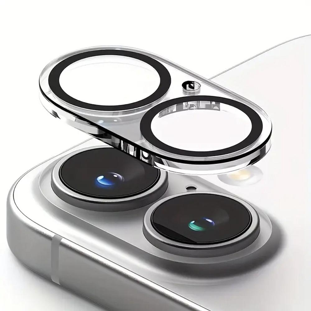 

For iPhone 16 Plus Camera Lens Protector Black Ring Silk Printing Tempered Glass Acrylic Lens Film A