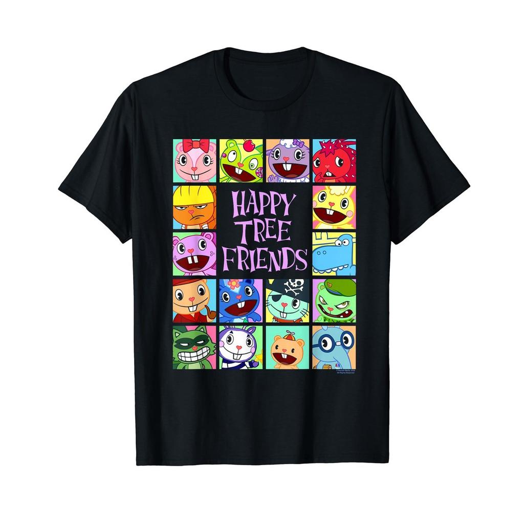 Happy Tree Friends Colorful Character Grid Retro Cartoon T-Shirt Unisex Graphic Tee