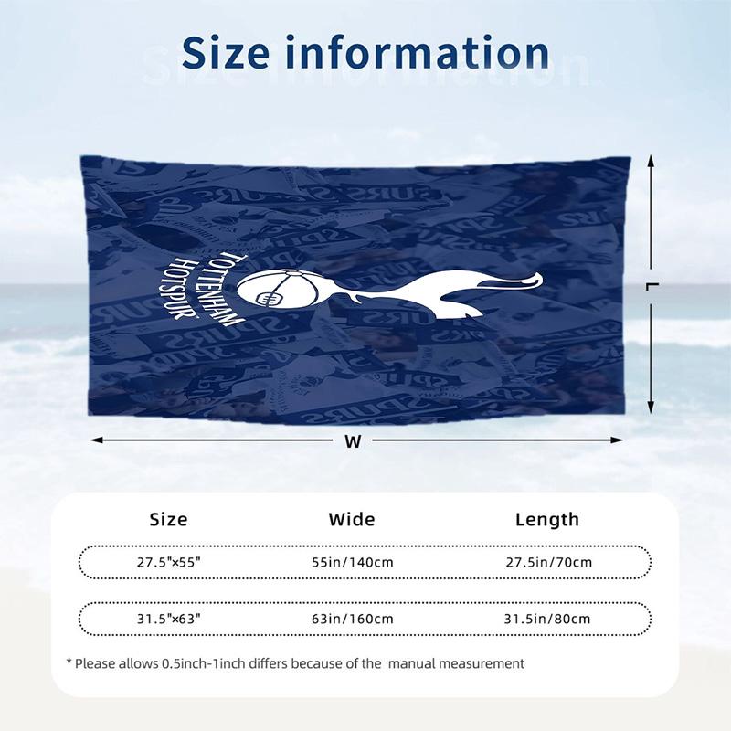 Asciugamano da Spiaggia Tottenham Hotspur Morbido Microfibra Asciugamano Estivo Asciugatura Rapida Assorbente per Spiaggia Piscina Viaggio