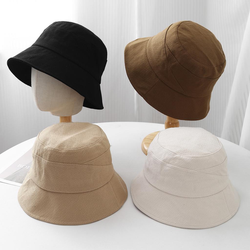 Plain face covering solid color fisherman hat children spring and autumn show small face ins Internet celebrity bucket hat fashion basin hat tide