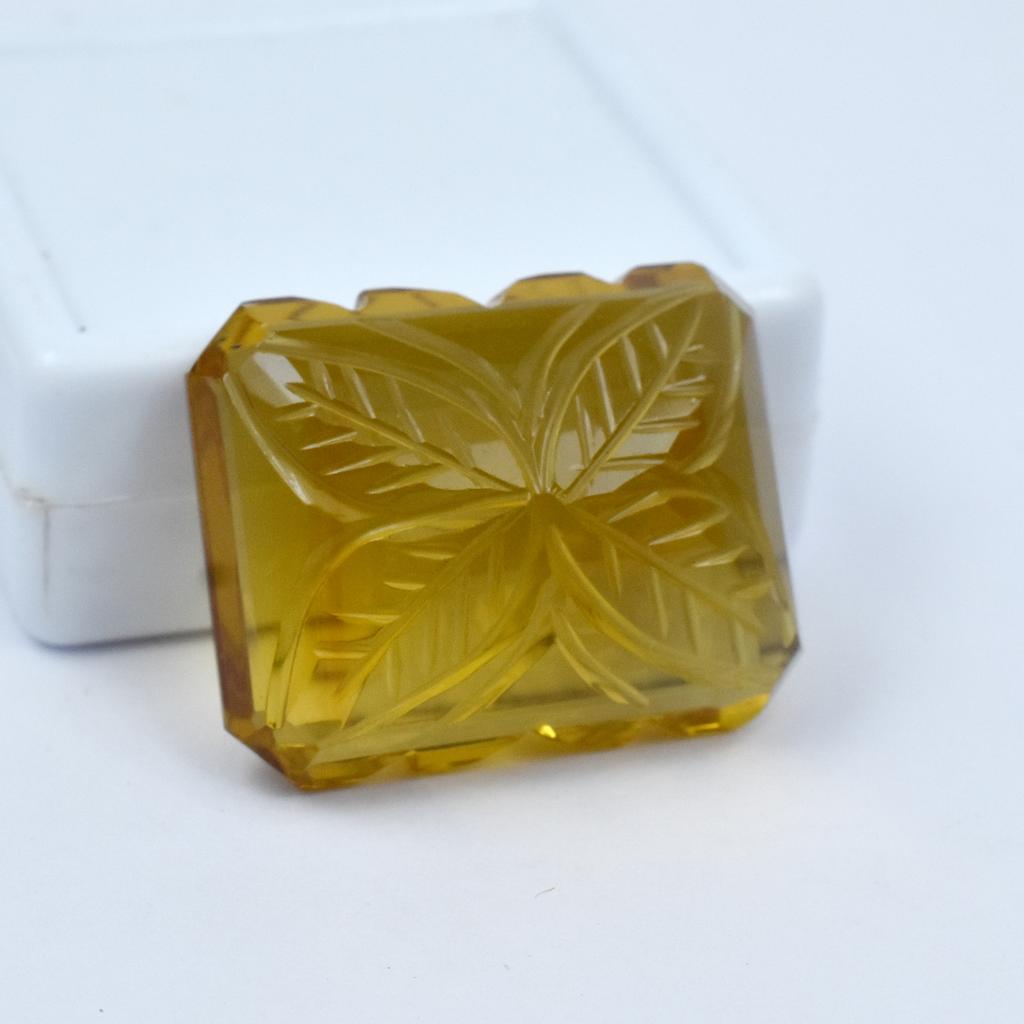Natural Emerald Cut Yellow Topaz 64.60 Ct Brazilian Loose Gemstone