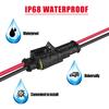 MUYI 2 Wire Connector 16AWG 5 Kits 2 Pin Waterproof Connectors With 10Cm Pigtail 1.5Mm Series Rubber Seal And Electrical Terminals