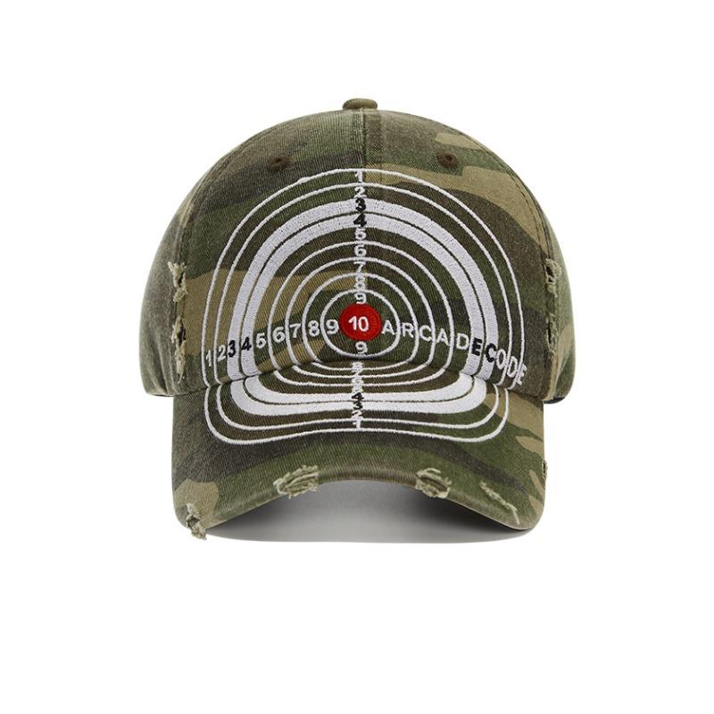 

New washed and old handmade texture destroys bullseye baseball hat hipster street hip hop personality cap Adjustable камуфляжний