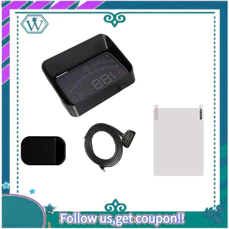 AA92-V41 Heads Up Display Car OBDII EUOBD 5.5In Windshield Projector HUD Display Shift Reminder Water Temp. RPM KM/H Easy To Use