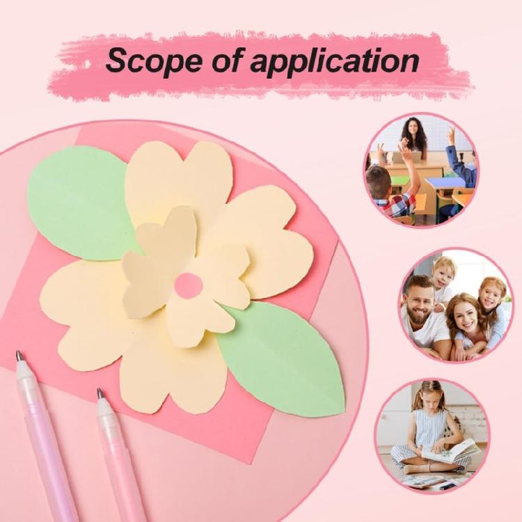 12Pcs 6 Color Roller Glues Pen Quick Dry Drying Adhesive Apply Glues Like Writing for Art Craft Card Making Scrapbooking