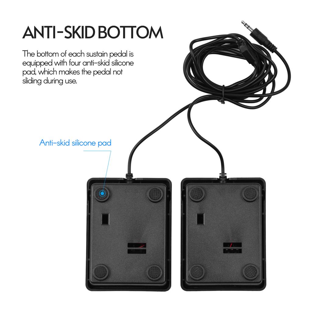 3.5mm Interface Compact Sustain Pedal Universal Dual Pedal for Musical Instruments Portable Folding Piano Electronic