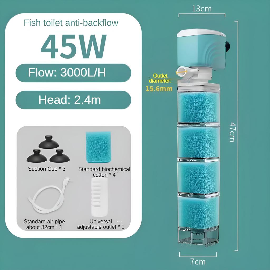 Aquarienfilter sechs in einem Zirkulationssystem/Fischtoilette Absaugung, Rücklaufsicherung Filtration, Sauerstoffanreicherung Wasserzirkulation