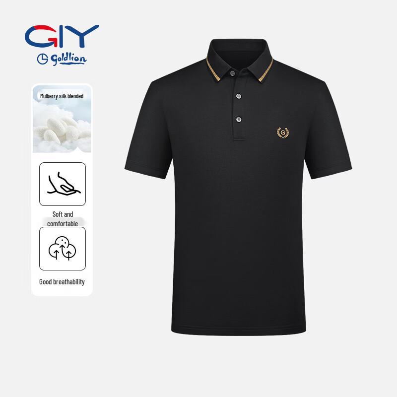Goldlion Men s Short Sleeve Silk Blend Polo Shirt 3XL
