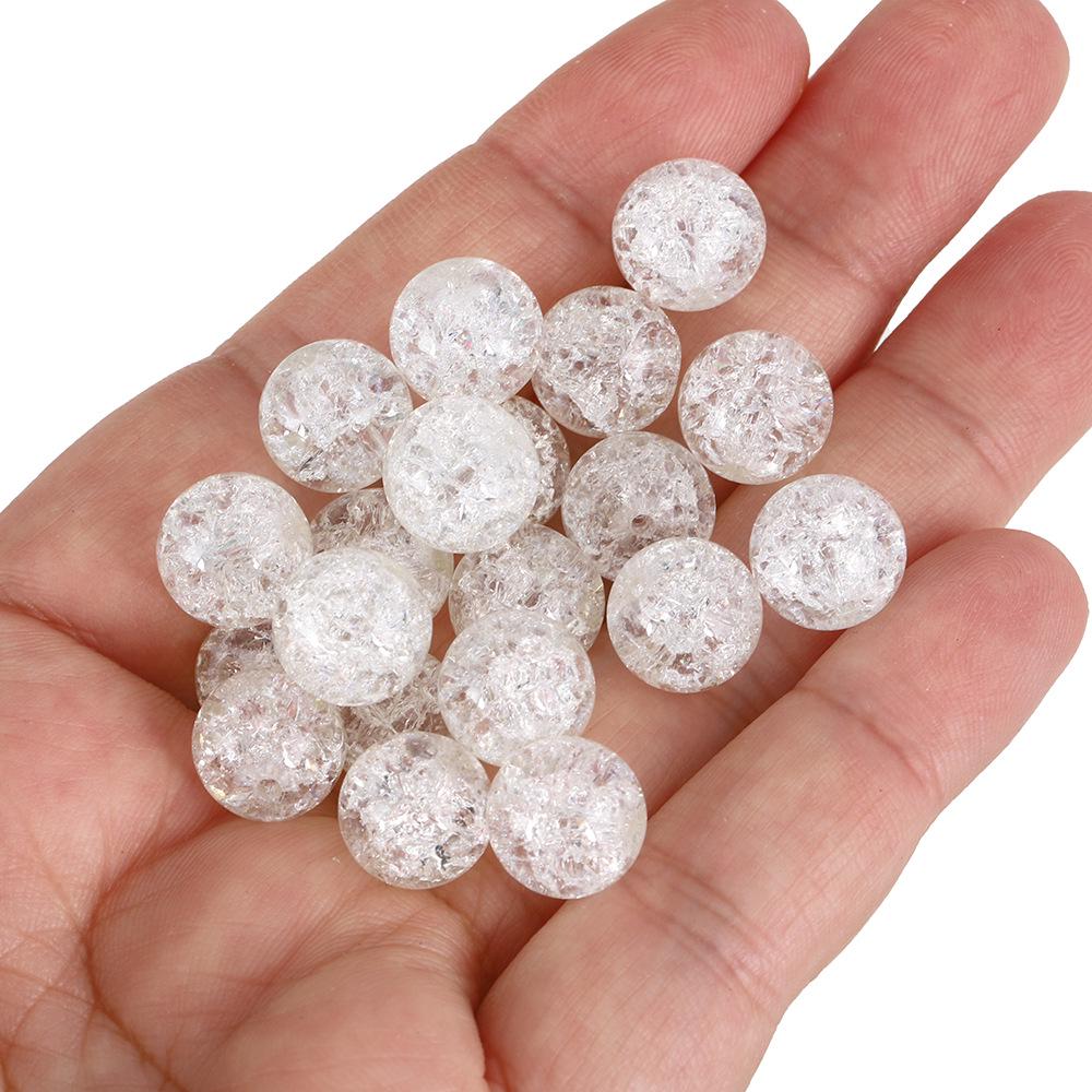 

10mm Frosted Crushed Opalite Glass Beads for DIY Necklace & Phone Chain Accessories 20 pieces/bag {10mm/hole 2mm approx. 27g}