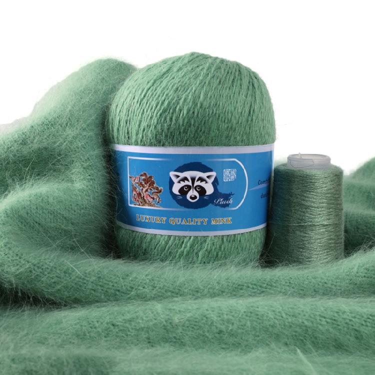 2 Pcs/Pack Long Plush Mink Wool Yarn for Needle Knitting Hand Crochet ,50g+20g