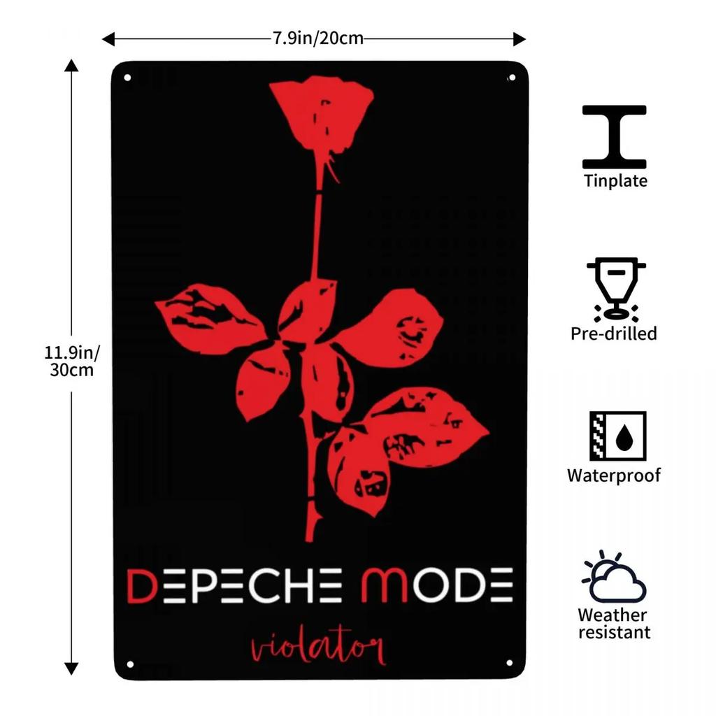 Electronic Rock Depeche Cool Mode Metal Tin Sign Custom Vintage Plaque for Gate Garden Yard Man Cave Bar Wall Art Decor