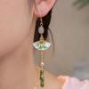 Design New Chinese Style Folding Fan Earrings, Ancient Hanfu Cheongsam Bamboo Earrings Earrings Women