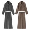 European & American Women's Hoodie Jacket with Drapey Wide-Leg Pants